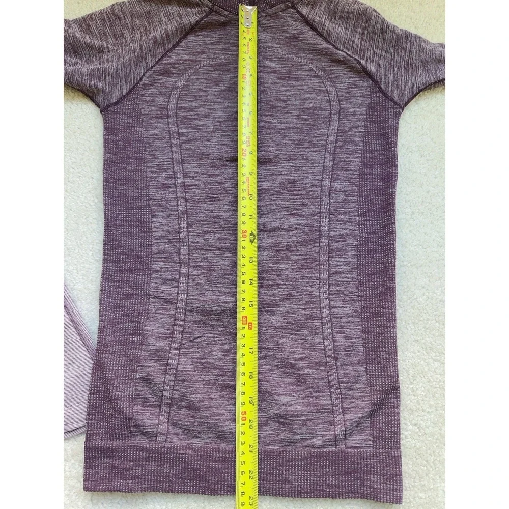 2PC- Lululemon Swiftly Wool 1/2 ZipBlack Cherry / White + Cool Racer Back Tank 2